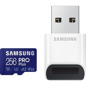 Samsung PRO Plus 256 GB Class 10/UHS-I (U3) V30 microSDXC - 160 MB/s Read - 120 MB/s Write - 10 Year Warranty