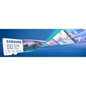 Samsung EVO Plus 512 GB Class 10/UHS-I (U3) V30 microSDXC - 130 MB/s Read - 10 Year Warranty