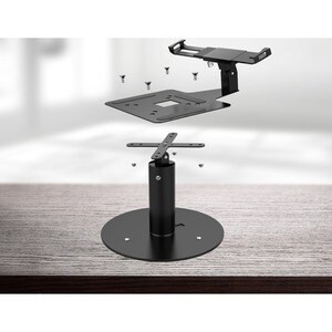 CTA Digital Laptop Security Arm with Heavy Duty Base Stand - Up to 17.50" Screen Support - Countertop, Desk, Tabletop - Metal