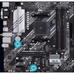 Carte Mère Asus Prime B550M-A WIFI II - AMD B550 Chipset - Socket AM4 - Micro ATX - Ryzen 3, Ryzen 5, Ryzen 7, Ryzen 9, Ry