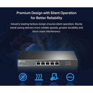 TP-Link TL-SG105-M2 5 Ports Ethernet Switch - 2.5 Gigabit Ethernet - 2.5GBase-T - 2 Layer Supported - 12.11 W Power Consum