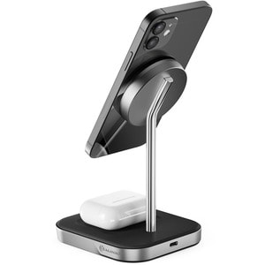Alogic MagSpeed 2-in-1 Wireless Charging Station - Magnetic, Fast Charge Mode, Safety, LED Indicator - 1