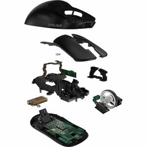 Logitech G PRO X SUPERLIGHT 游戏鼠标 - USB - 5 按钮 - 黑 - 有线/无线 - 可充电 - 25600 dpi