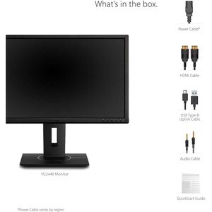 ViewSonic Graphic VG2440 24 Zoll Class Full HD LED-Monitor - 16:9 Format - Schwarz - 59,9 cm (23,6 Zoll) Viewable - MVA-Te