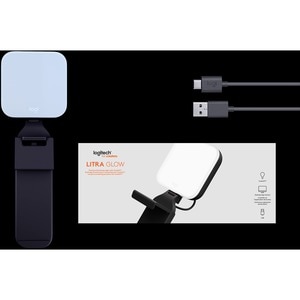 Logitech Litra Glow Premium Streaming Light with TrueSoft - Monitor Mount, Tripod Mount