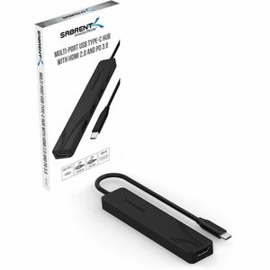 Sabrent Multi-Port USB Type-C Hub - for Keyboard, Mouse, Flash Drive, Printer, HDTV, Monitor, Projector, Notebook, Desktop