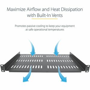 StarTech.com Mensola Rack 19" 1U - Ripiano a Sbalzo da 30 cm per Dispositivi di Rete non montabili a Rack - Viti e Dati a 