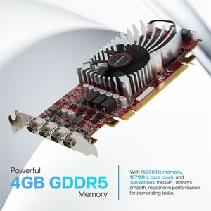 VisionTek AMD Radeon RX 550 Graphic Card - 4 GB GDDR5 - Full-height - 3840 x 2160 - 1.07 GHz Core - 128 bit Bus Width - PC