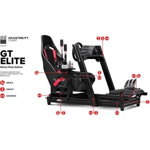 Next Level Racing GTElite Racing Simulator Cockpit- Wheel Plate Edition - For Gaming - Carbon, Steel