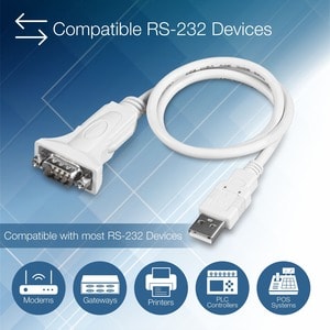 TRENDnet USB to Serial 9-Pin Converter Cable, TU-S9, USB to RS232 Serial Adapter, Supports Windows & Mac, USB 1.1, USB 2.0
