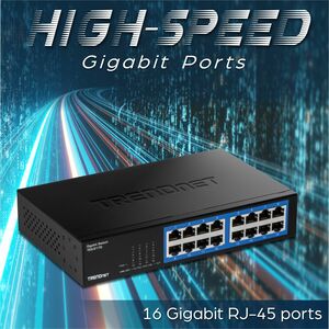 TRENDnet TEG-S17D 16 Ports Ethernet Switch - Gigabit Ethernet - 1000Base-T - TAA Compliant - 2 Layer Supported - 9.19 W Po