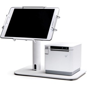 mUnite EZ POS Tablet Stand - 8.10" Height x 11.80" Width x 7.90" Depth - Desktop, Countertop - Steel - White