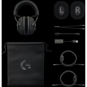 Logitech G PRO X 有线 头戴式 立体声 游戏用头戴式耳机 - 黑 - 双声道 - 头戴护耳式 - 35 欧姆 - 20 Hz 到 20 kHz - 200 cm 线缆 - 心形麦克风, 单向, 驻极体, 降噪 麦克风