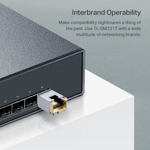 SFP (mini-GBIC) TP-Link TL-SM331T - Per Data networking - Coppia incrociataGigabit Ethernet - 1000Base-T - Supporta l'hot 