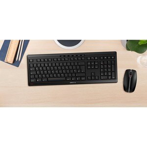 CHERRY STREAM Keyboard - Cable Connectivity - USB Interface - 10 Hot Key(s) - Volume Down, Volume Up, Play/Pause, Browser,