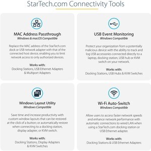 StarTech.com USB 3.1 Typ C Docking Station für Notebook, Monitor, Headset, Workstation, Desktop-PC, Smartphone, Tastatur, 