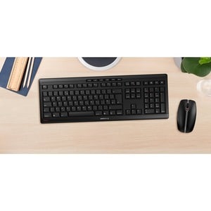 CHERRY STREAM Keyboard - Cable Connectivity - USB Interface - English (UK) - QWERTY Layout - Scissors Keyswitch - 10 Hot K