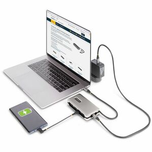 StarTech.com USB-C Multiport Adapter, 4K 60Hz HDMI (HDR), USB 3.2 Gen 2 10Gbps Hub (2xUSB-C/1xUSB-A), 100W PD Pass-Through