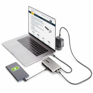 StarTech.com Adattatore Multiporta USB-C, HDMI 2.0b 4K60Hz, HDR, Hub 3 Porte USB 3.2 Gen 2, PD 100W, Mini Dock da Viaggio 