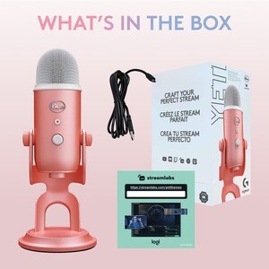 Blue Yeti Wired Microphone - Pink Dawn - Shock Mount, Desktop, Stand Mountable - USB