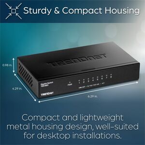 TRENDnet TEG-S83 8 Ports Ethernet Switch - Gigabit Ethernet - 1000Base-T - TAA Compliant - 2 Layer Supported - 3.20 W Powe