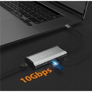 j5create USB 3.2 Gen 1 (3.1 Gen 1) Type-C Docking Station for Notebook - 100 W Power Supply - Grey - 4K - 3840 x 2160 - 2 