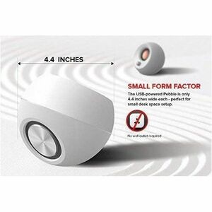 Creative Pebble 2.0 Speaker System - 4.4 W RMS - White - 100 Hz to 17 kHz