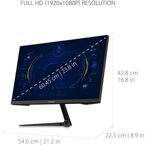 ViewSonic Entertainment VX2418-P-MHD 60.96 cm (24.00") Class Full HD LED Monitor - 16:9 - Black - 60.45 cm (23.80") Viewab