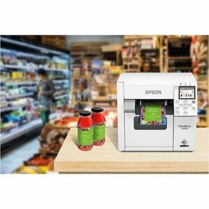 Epson ColorWorks CW-C4000 Desktop Inkjet Printer - Color - Label Print - Gigabit Ethernet - USB - USB Host - With Cutter -