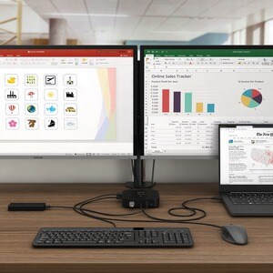 Dicota USB-Typ C Docking Station für Tablet, Notebook, Monitor - 100 W - Schwarz - Tragbar - 2 Unterstützte Displays - 5K,