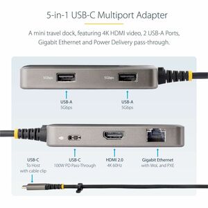 USB-C MULTIPORT ADAPTER - 4K HDMI MINI TRAVEL DOCKING STATION