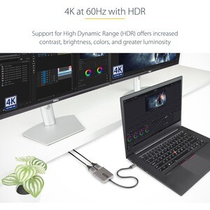 StarTech.com USB-C to Dual DisplayPort 1.4 Adapter, USB Type-C Multi-Monitor MST Hub, Dual 5K 60Hz DP Display Extender / S