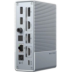 Targus HyperDrive HDG215-EU USB-Typ C Docking Station für Notebook, Tablet-PC, Desktop-PC - Silber - 3 Unterstützte Displa