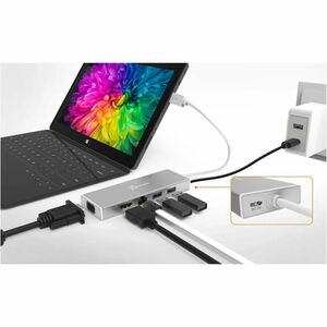 j5create Estação de ancoragem para Monitor, Notebook - Prata - 2 Displays suportados - 2K - 2048 x 1152 - 1 x USB 2.0 - 2 