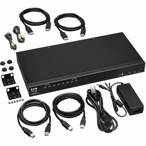 Tripp Lite series B024-DPU08 KVM Switchbox - TAA Compliant - 8 Computer(s) - 4096 x 2160 - 50 Hz, 60 Hz - 10 x USB - 8 x D