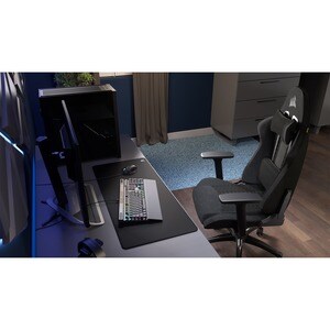 Corsair TC100 RELAXED Gaming Chair - Fabric Black/Grey - Fabric, Nylon - Black, Gray