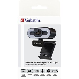 Verbatim AWC-02 - Webcam - 5 Megapixel - 30 fps - Schwarz - USB Typ-A - 2560 x 1440 Pixel Videoauflösung - Autofokus - 72°