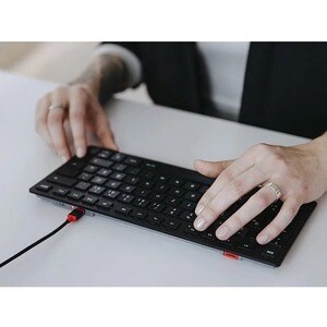CHERRY KW 9200 MINI Keyboard - Wired/Wireless Connectivity - USB Type C Interface - English (Euro) - Black - SX Keyswitch 
