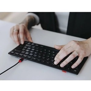 CHERRY KW 9200 MINI Keyboard - Wired/Wireless Connectivity - USB Type C Interface - Spanish - Black - SX Keyswitch - Bluet