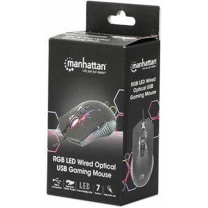 Mouse Optico Gaming 7 Botones, 7200 DPI, L - Cable - 7200 dpi - Rueda de desplazamiento - Diestro