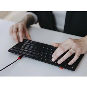 CHERRY KW 9200 MINI Tastatur - Kabel/Kabellos Konnektivität - USB-Typ C Schnittstelle - Englisch (GB) - Schwarz - SX Keysw