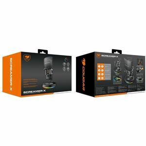 MicrófonoCOUGAR Screamer-X - Condensador - 3m - 20Hz a 20kHz -45dB - Cardioid, Bi-Direccional, Omnidireccional - USB Tipo 