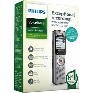 Philips VoiceTracer DVT2015 8GB Voice Recorder with Sembly Cloud Speech-to-Text Software - 8GB, Stereo Microphones, MicroS