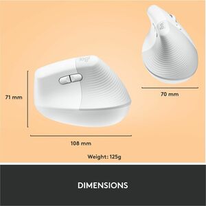 MOUSE SEM FIO BLUETOOTH LOGITECH LIFT BRANCO
