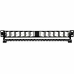 TRENDnet TC-KP24SA 24 Port(s) Network Patch Panel - Black - 1U High - Rack-mountable