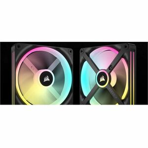 Corsair iCUE QX140 Cooling Fan - 2 x Fan(s) - 82.50 CFM Maximum Airflow - 2000 rpm - Magnetic Dome Bearing - RGB LED - Bla