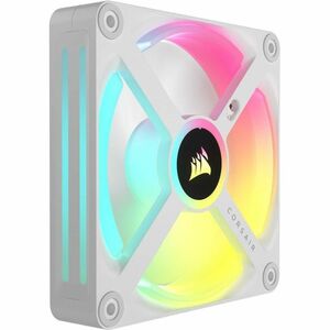 Corsair iCUE QX120 Cooling Fan - 3 x Fan(s) - 63.10 CFM Maximum Airflow - 2400 rpm - Magnetic Dome Bearing - RGB LED - Whi