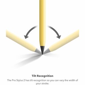 ZAGG Pro Stylus 2 - Wireless Charging Stylus - Yellow - Active Dual-Tip with Capacitive Back-end, Wireless Charging, Palm 
