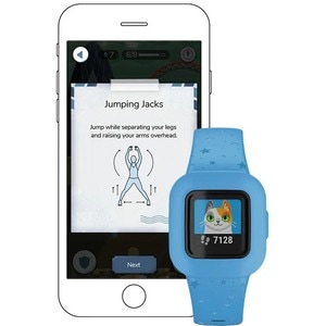 Garmin vívofit jr. 3 Smart Watch - Blue Body Color - Silicone Band Material - Accelerometer - Clock Display, Alarm, Timer 