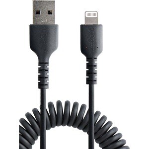 USB to Lightning Cable - 1m (3.3ft) Coiled Cable Black